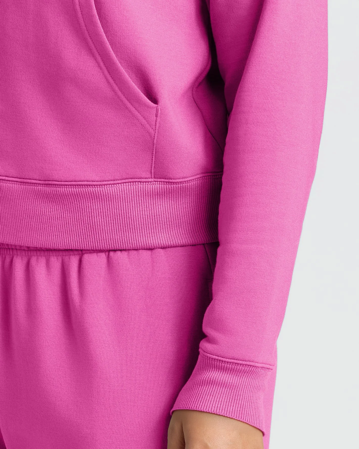 Womens Electric Fuchsia Crop Zip Hoodie - Image 5