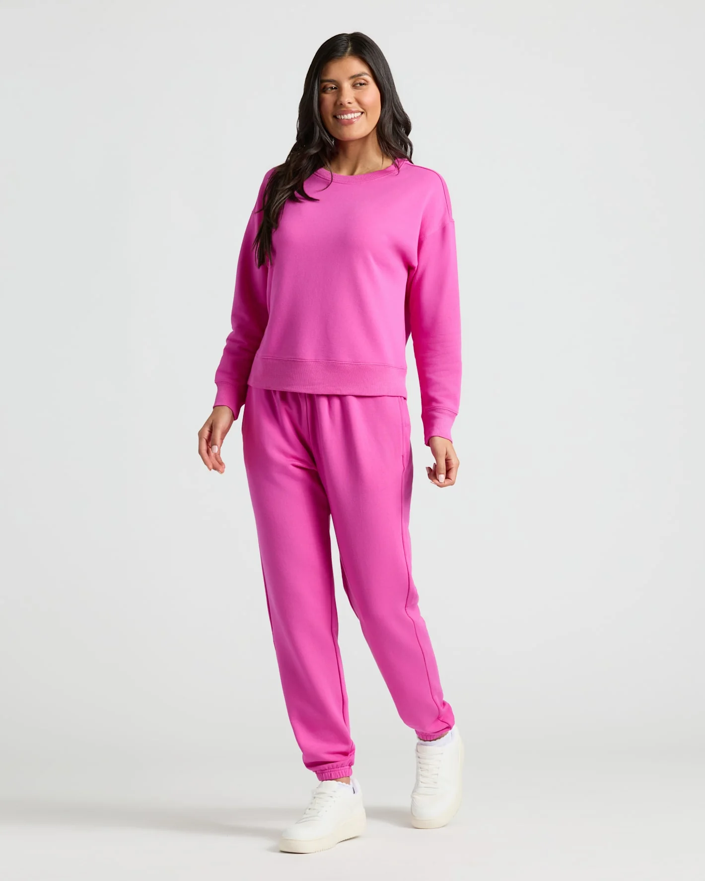 Womens Electric Fuchsia Slouch Pullover Crew - Image 3