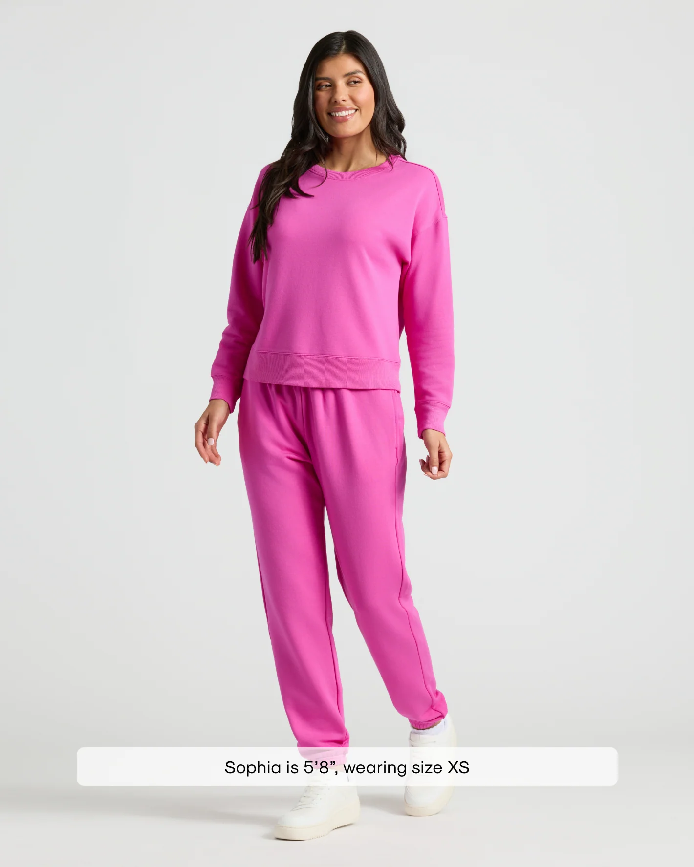 Womens Electric Fuchsia Slouch Pullover Crew & Relaxed Jogger 2-Pack - Image 2