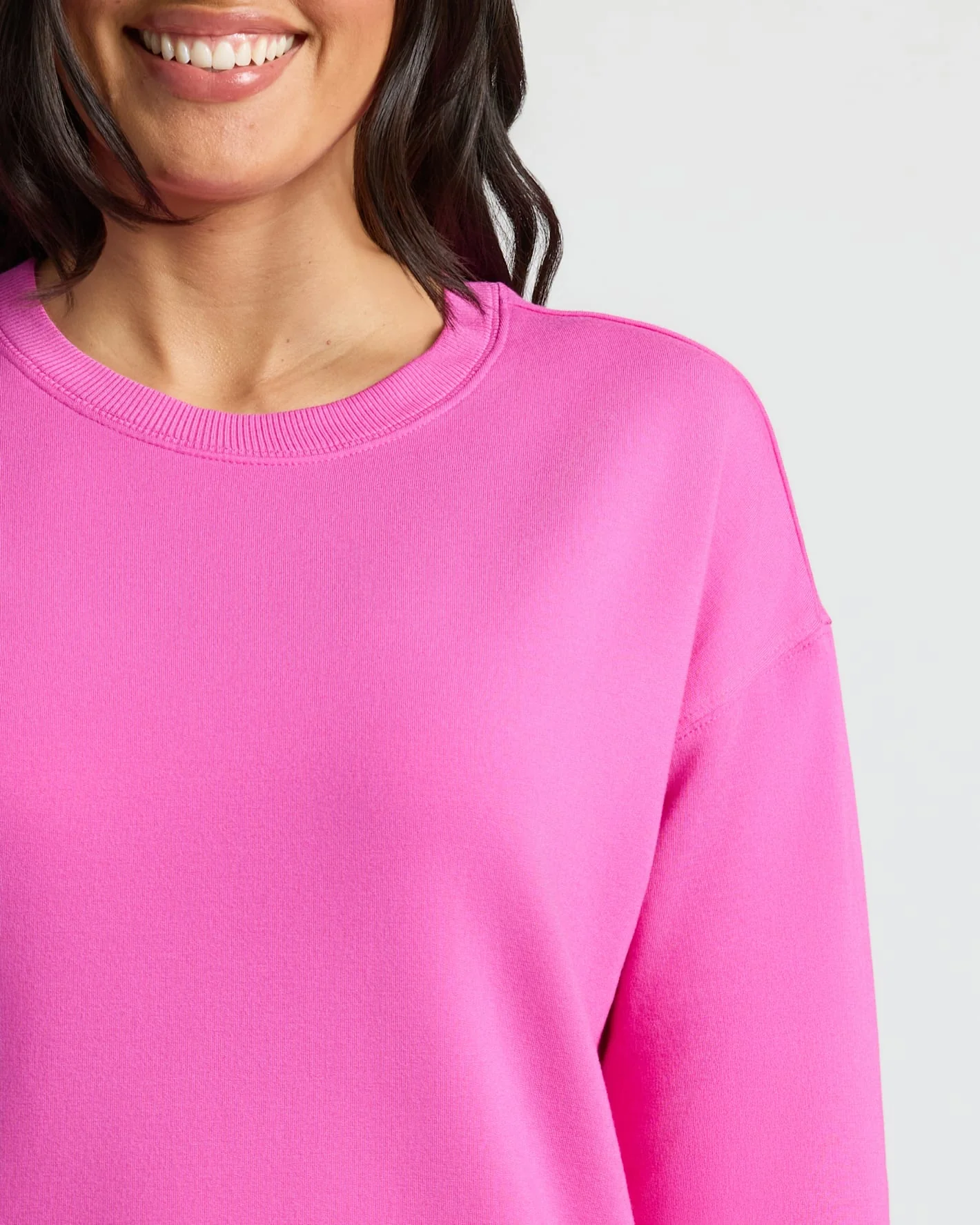 Womens Electric Fuchsia Slouch Pullover Crew - Image 5