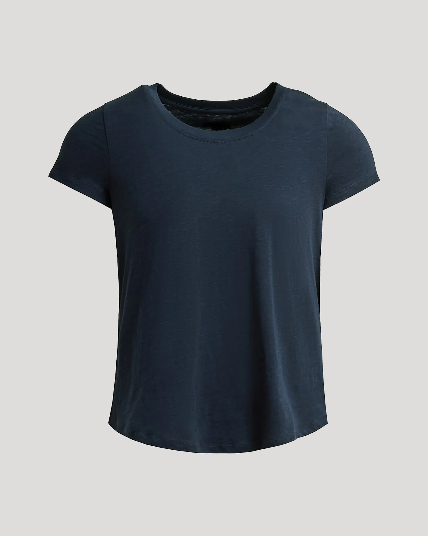 Womens Navy Slub Scoop Neck Tee - Image 2