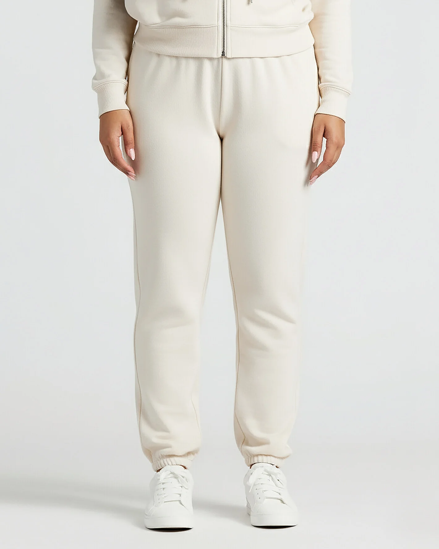 Womens Oatmeal Relaxed Joggers - Image 8