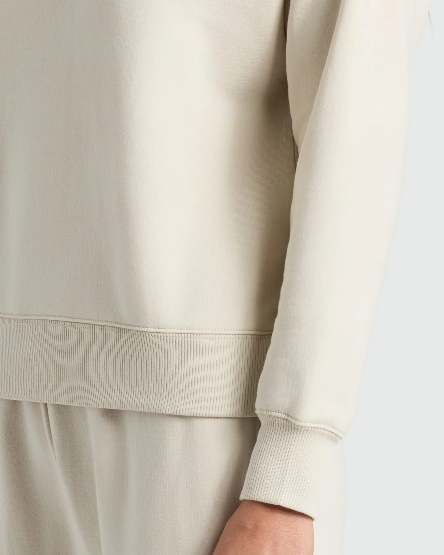 Womens Oatmeal Slouch Pullover Crew - Image 6