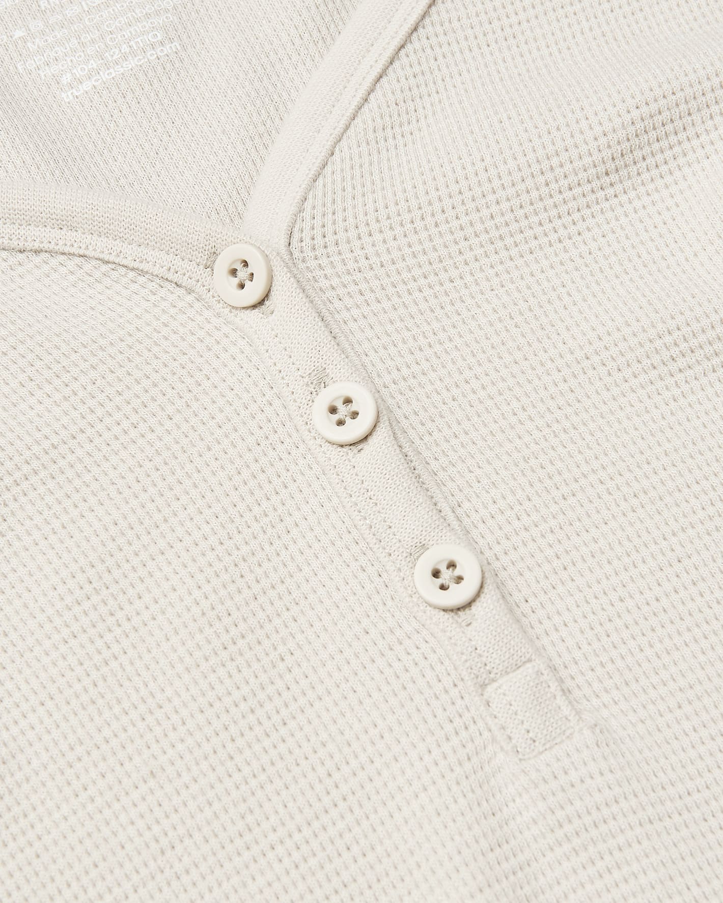 Womens Oatmeal Waffle Long Sleeve Boxy Henley - Image 10