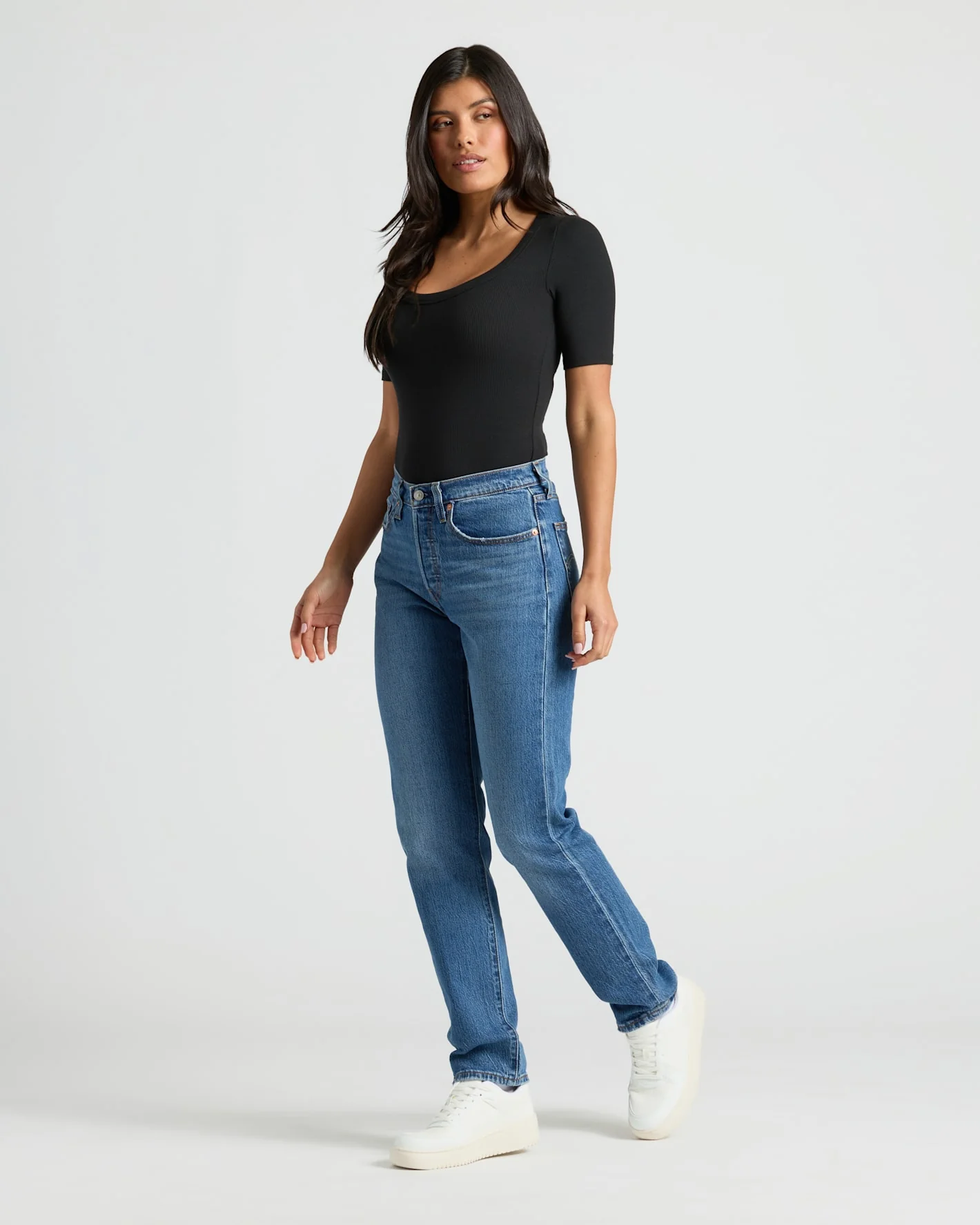 Womens Ribbed 3/4 Sleeve Scoop Neck Tee 3-Pack - Image 7