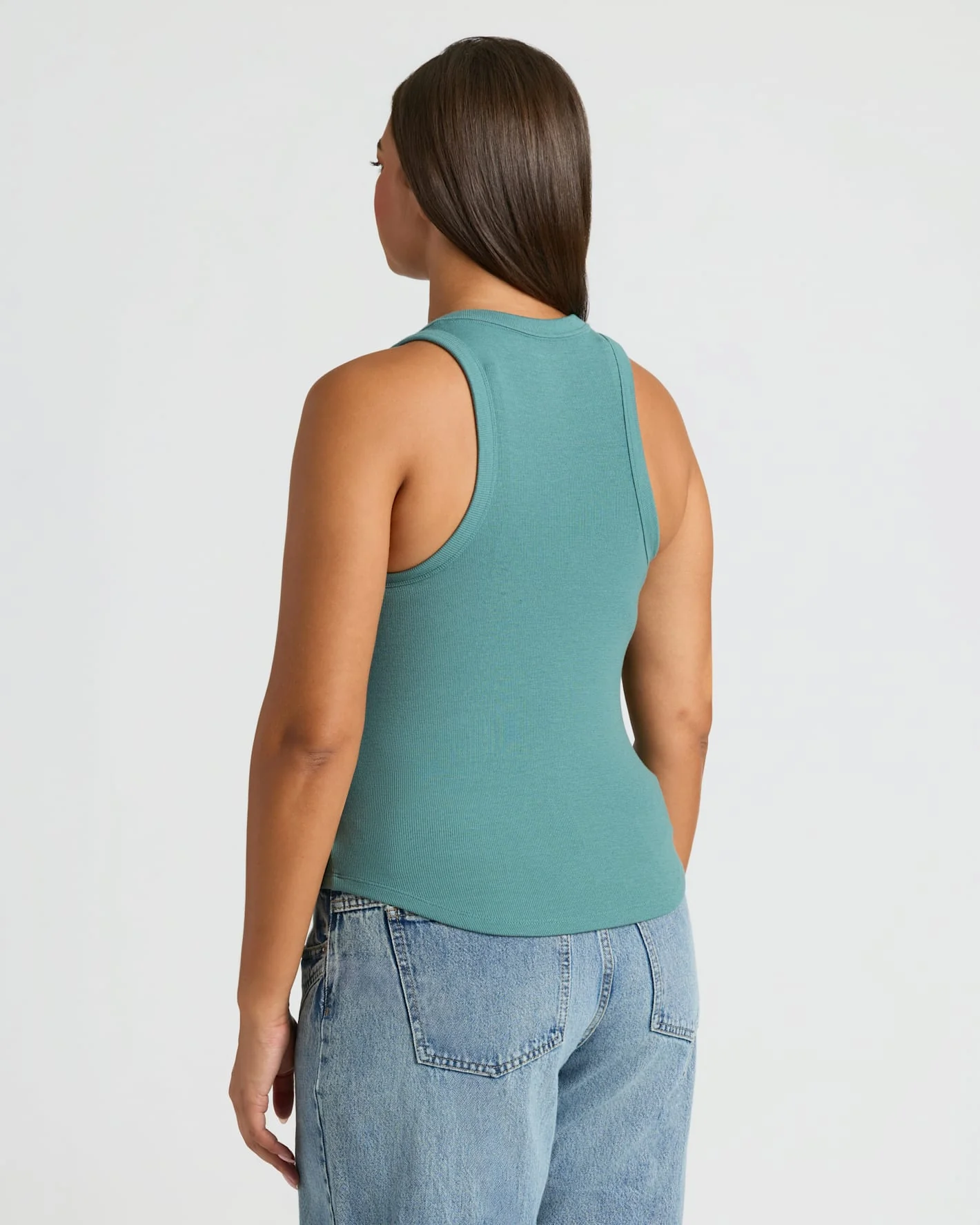 Womens Stormcloud Ribbed High Neck Tank - Image 4