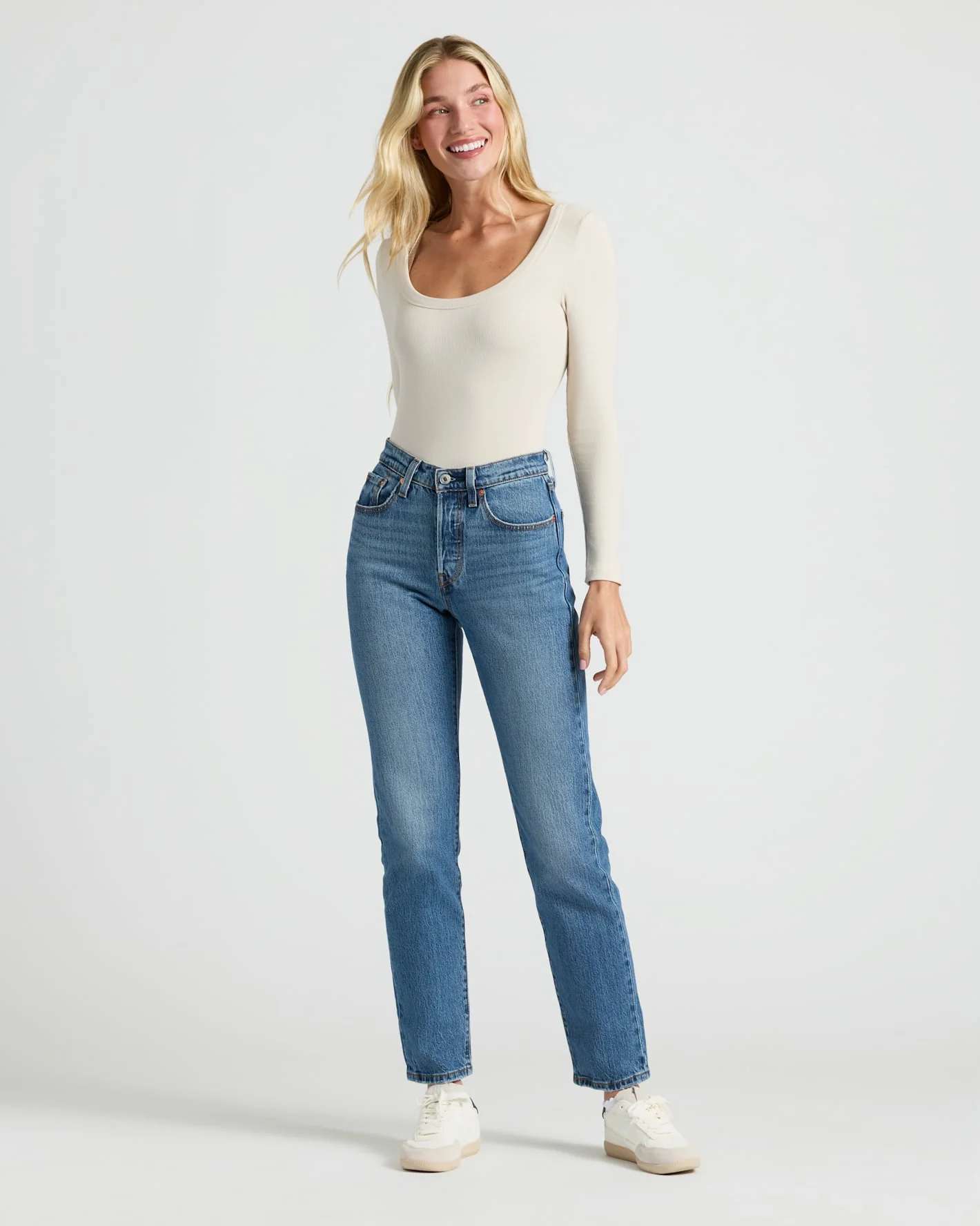 Womens Ribbed Long Sleeve Scoop Neck Tee 3-Pack - Image 3