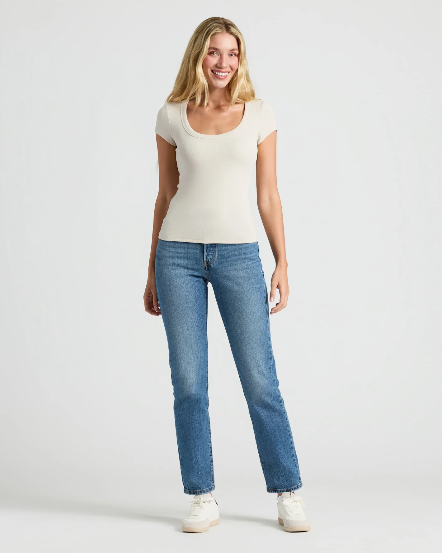 Womens Ribbed U-Neck Tee 6-Pack - Image 3
