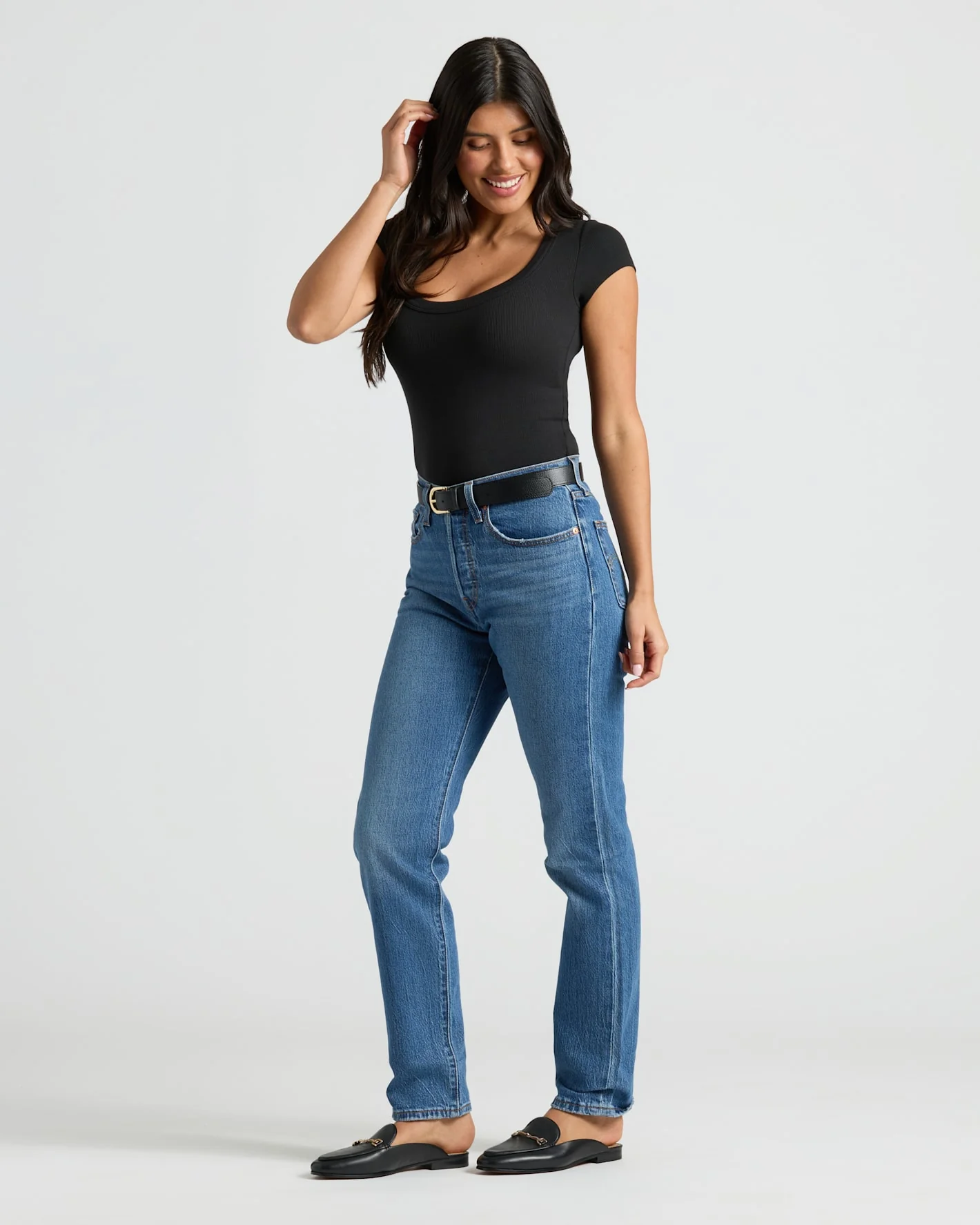 Womens Ribbed U-Neck Tee 3-Pack - Image 6