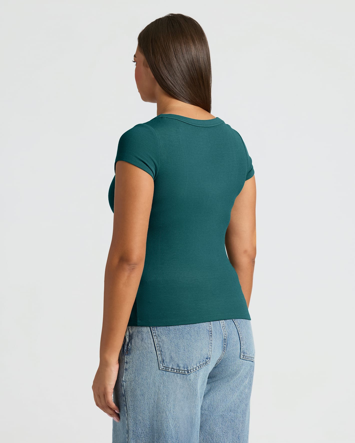 Womens Ribbed U-Neck Tee 3-Pack - Image 4