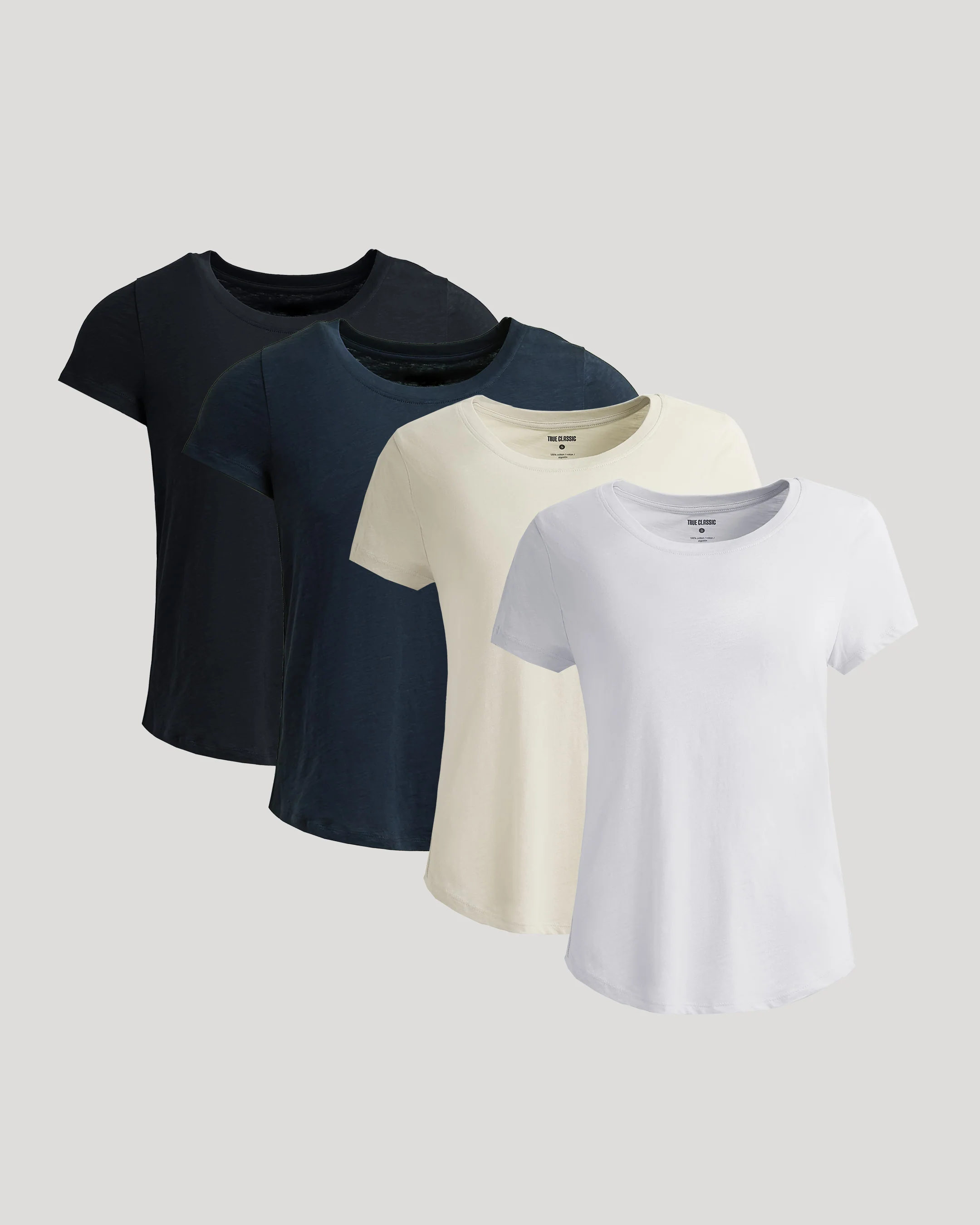 Womens Staple Slub Scoop Neck Tee 4-Pack