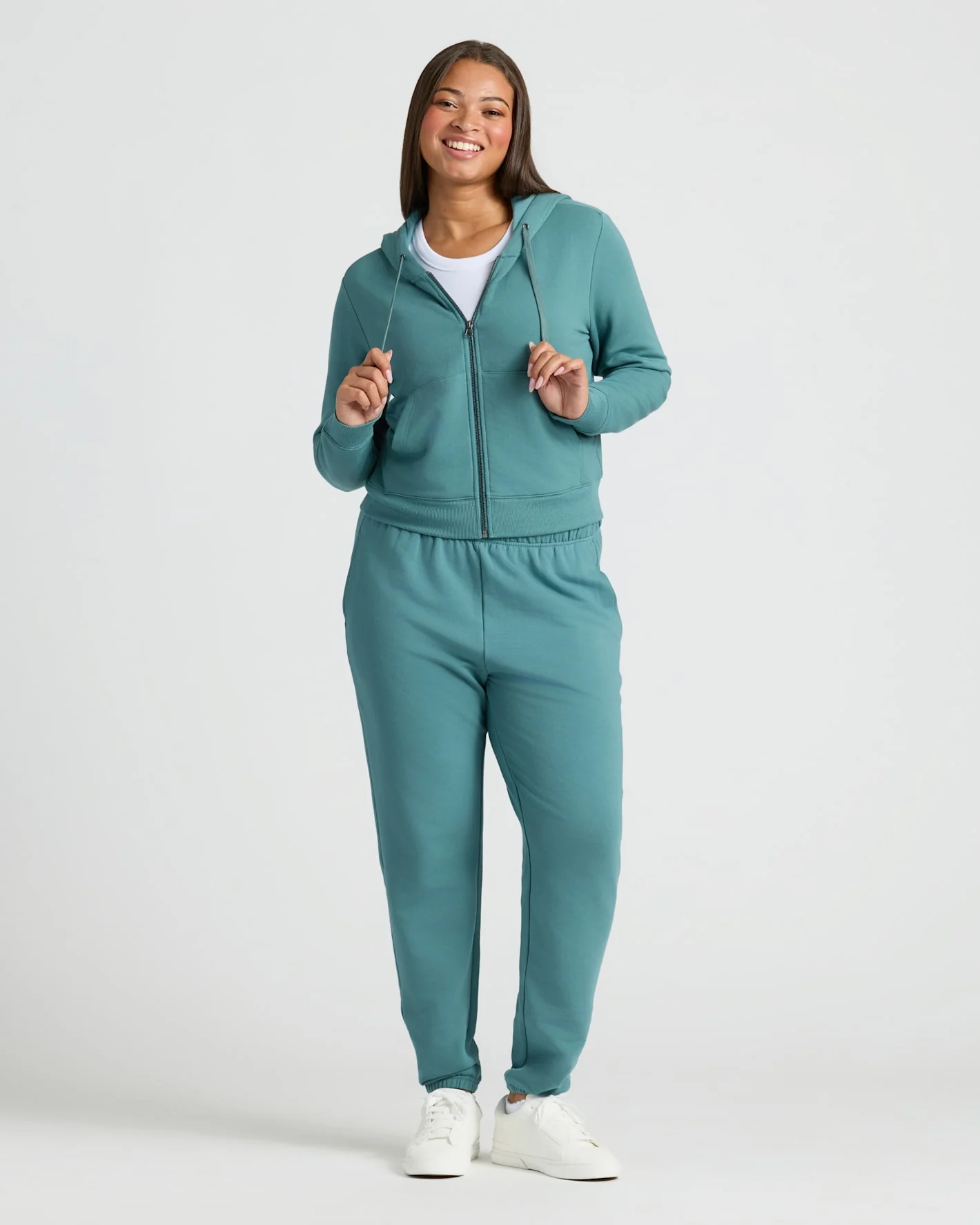 Womens Stormcloud Crop Zip Hoodie - Image 3