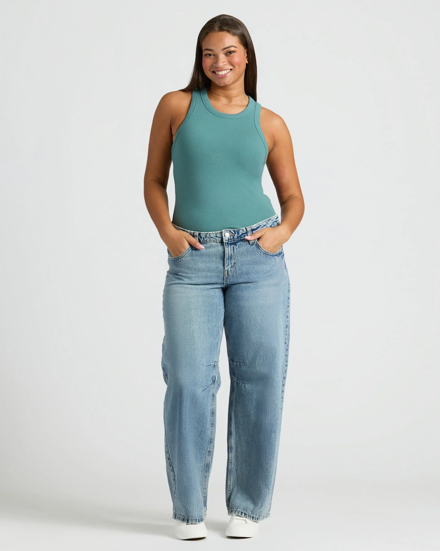 Womens Stormcloud Ribbed High Neck Tank - Image 3