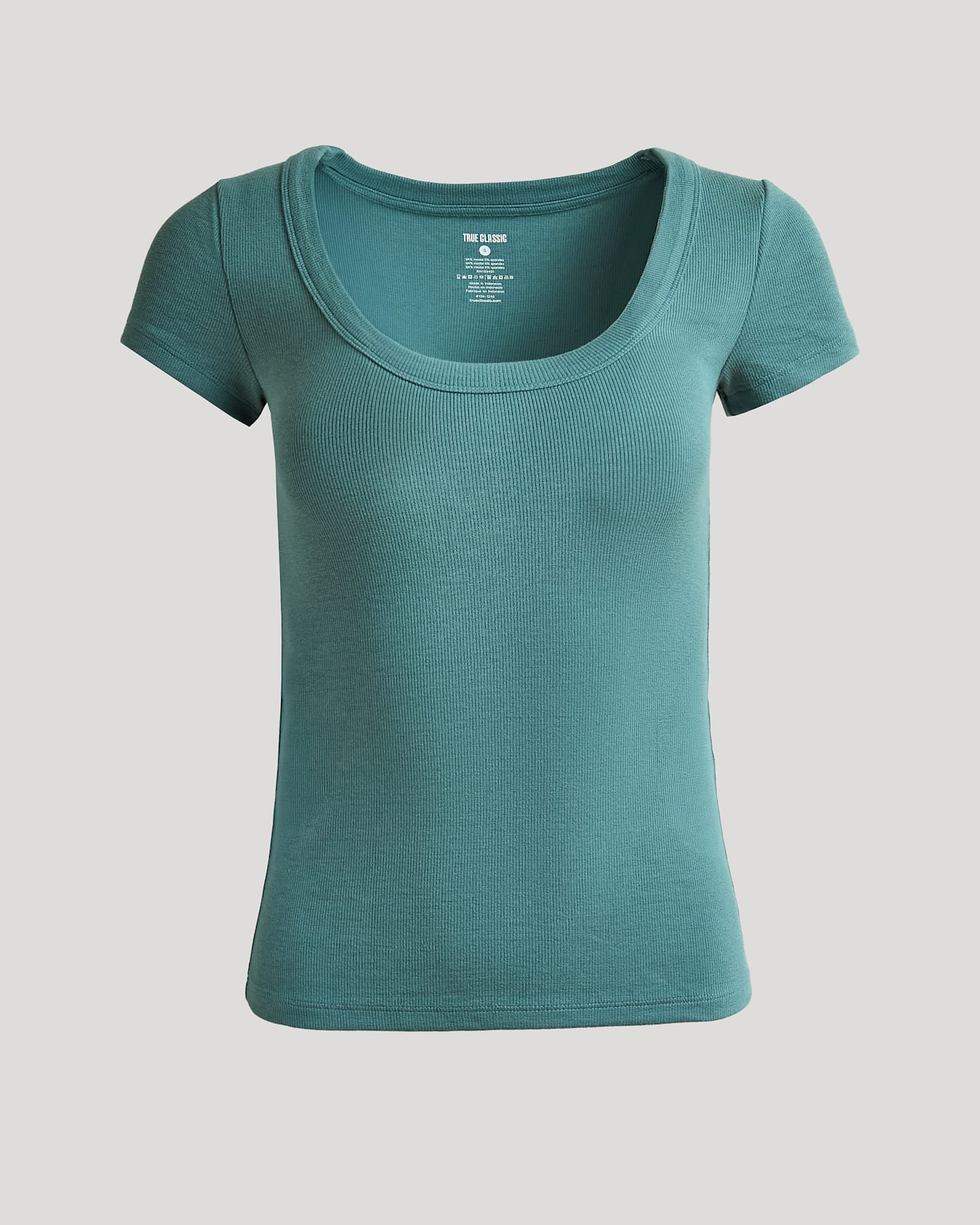 Womens Stormcloud Ribbed U-Neck Tee - Image 2