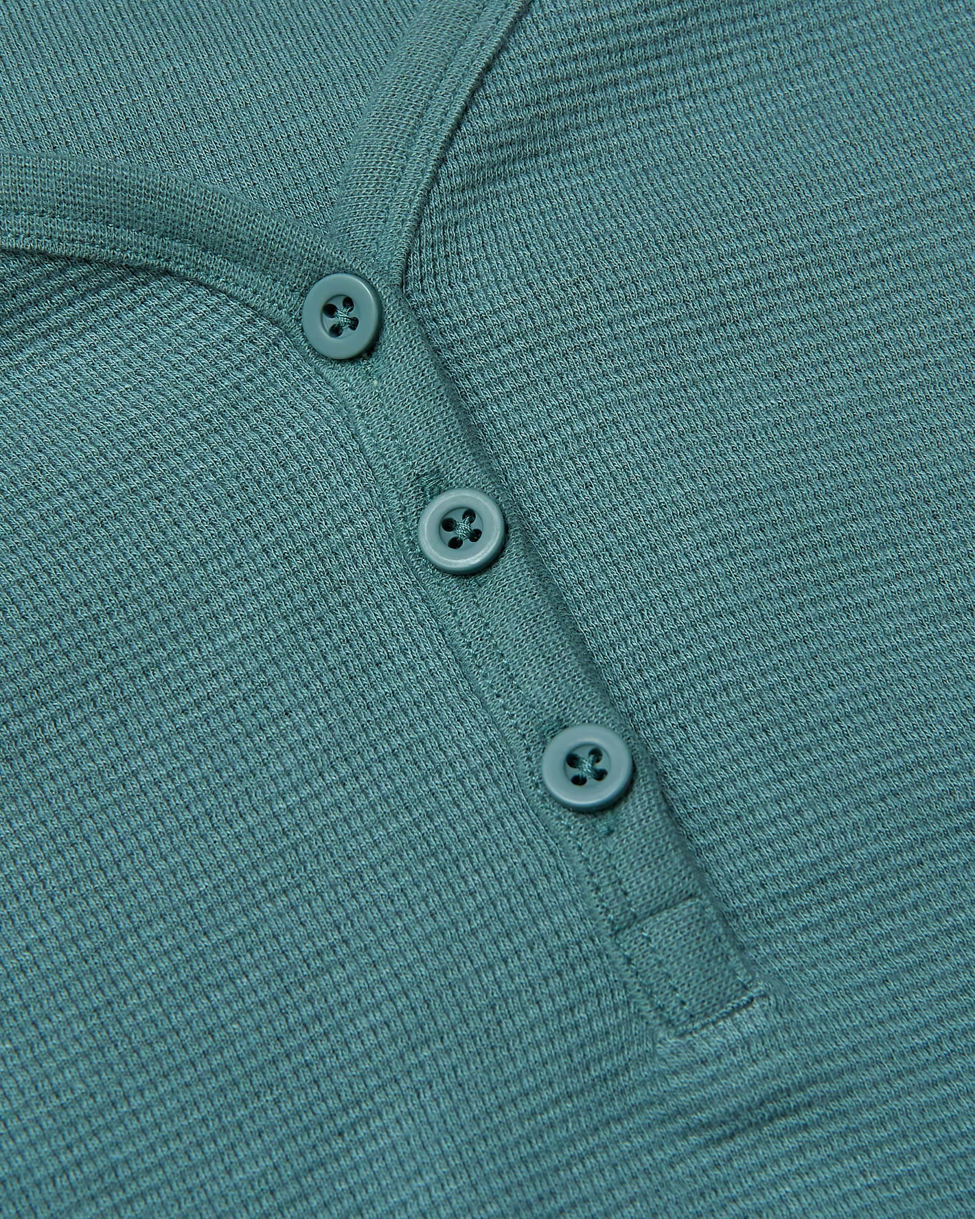 Womens Stormcloud Waffle Long Sleeve Boxy Henley - Image 7