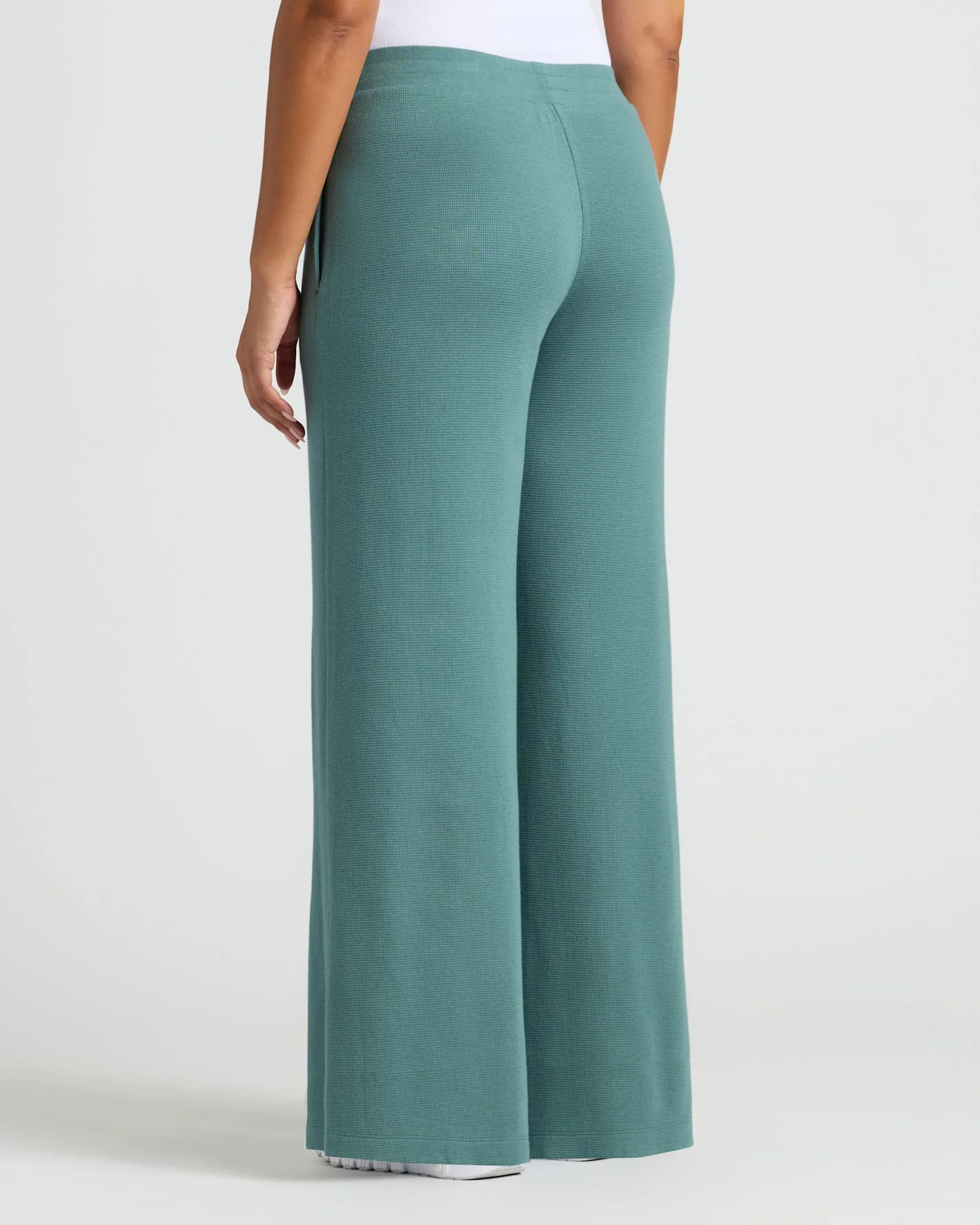 Womens Stormcloud Waffle Wide Leg Pants - Image 4