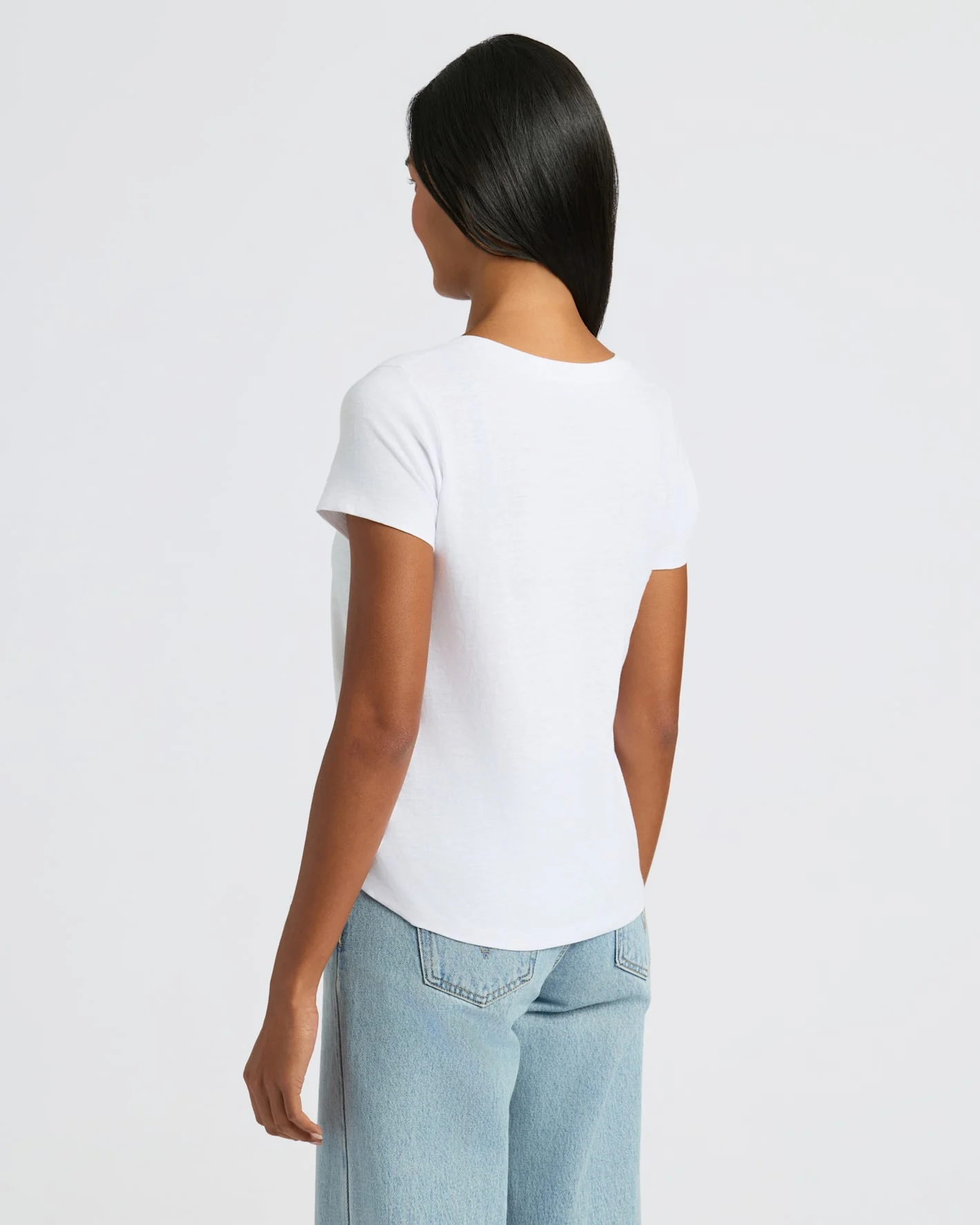 Womens White Relaxed Slub V-Neck Tee 4-Pack - Image 4