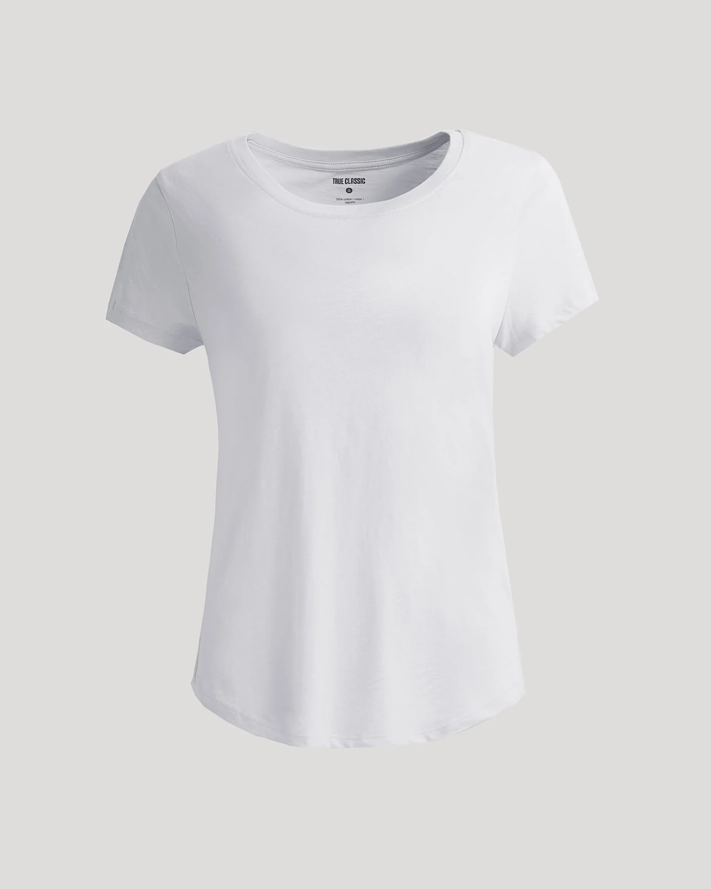 Womens White Slub Scoop Neck Tee - Image 2